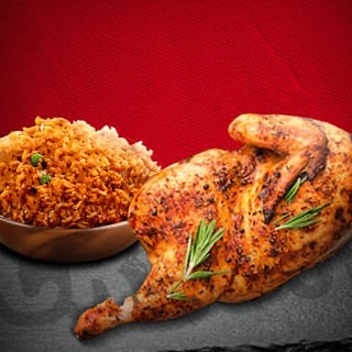 1/2 دجاجة مع أرز