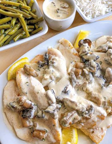 Saint-Pierre à la crème Aux champignons
